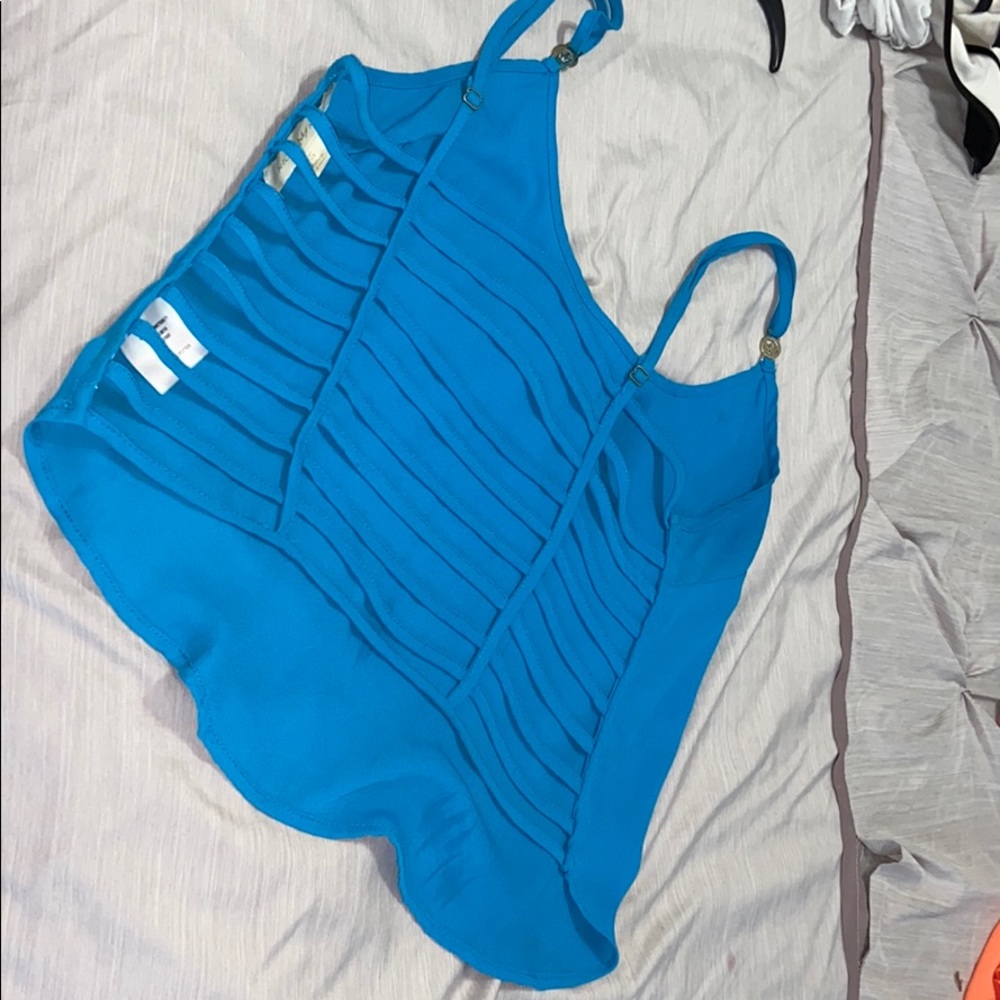 Light blue top